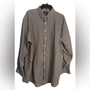 Stafford Brown and White Checkered Shirt